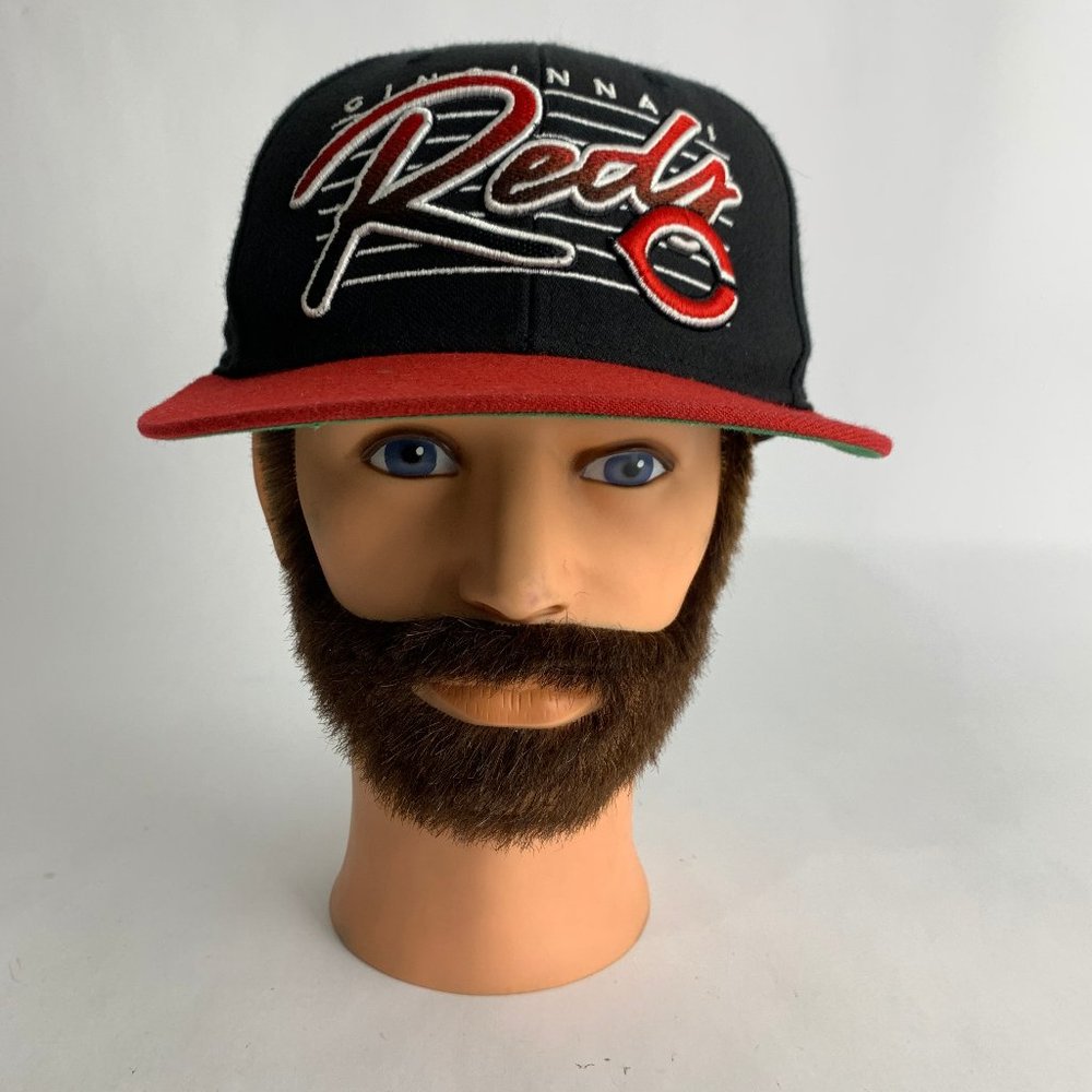 Cincinnati Reds Black Red Hat Cap '47Brand Forty Seven Snapback MLB
